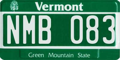 VT license plate NMB083