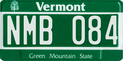 VT license plate NMB084