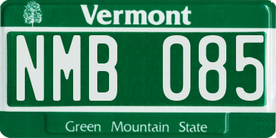 VT license plate NMB085