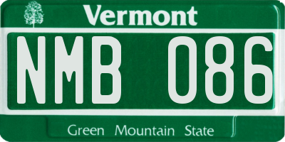 VT license plate NMB086