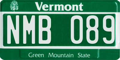 VT license plate NMB089