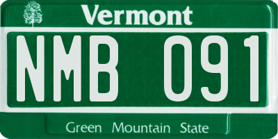 VT license plate NMB091