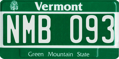 VT license plate NMB093