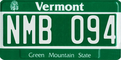 VT license plate NMB094