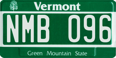 VT license plate NMB096