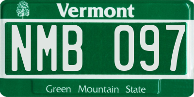 VT license plate NMB097