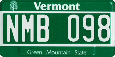 VT license plate NMB098