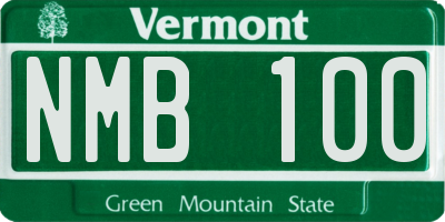 VT license plate NMB100