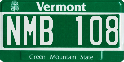 VT license plate NMB108