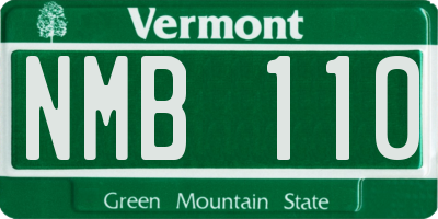VT license plate NMB110