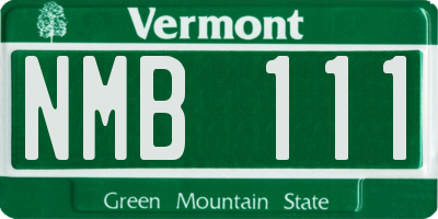 VT license plate NMB111