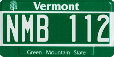 VT license plate NMB112
