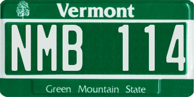 VT license plate NMB114