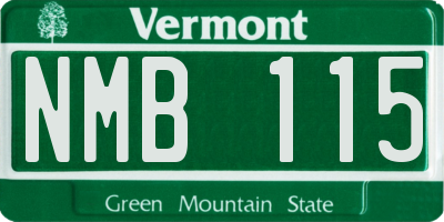 VT license plate NMB115