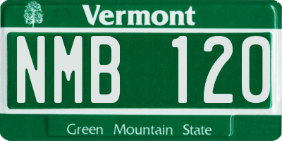 VT license plate NMB120