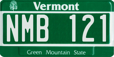 VT license plate NMB121