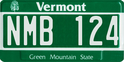 VT license plate NMB124