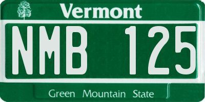 VT license plate NMB125