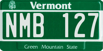VT license plate NMB127