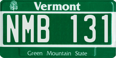 VT license plate NMB131