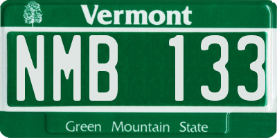 VT license plate NMB133