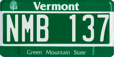 VT license plate NMB137