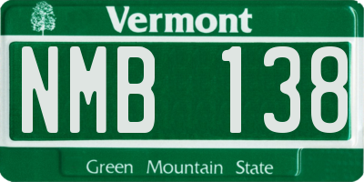 VT license plate NMB138