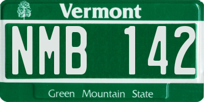VT license plate NMB142