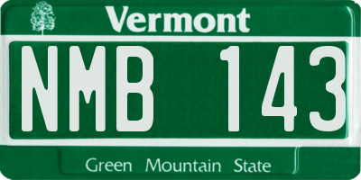 VT license plate NMB143