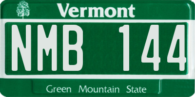 VT license plate NMB144