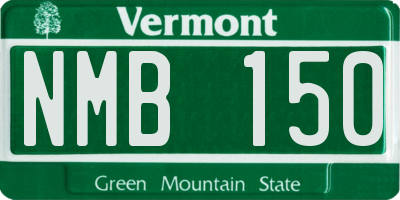 VT license plate NMB150