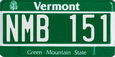 VT license plate NMB151