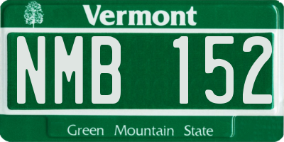 VT license plate NMB152