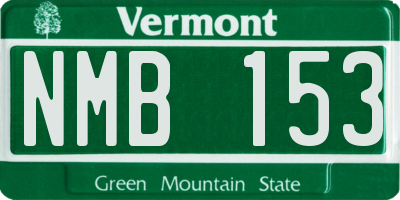 VT license plate NMB153