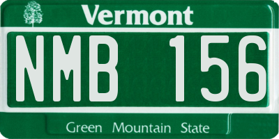VT license plate NMB156