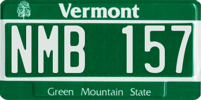 VT license plate NMB157