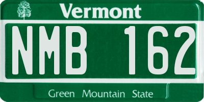 VT license plate NMB162