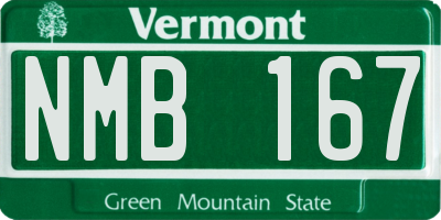 VT license plate NMB167