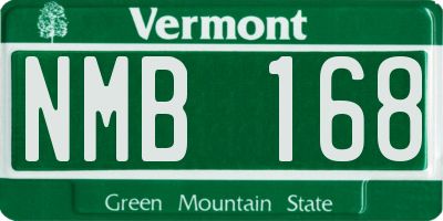 VT license plate NMB168