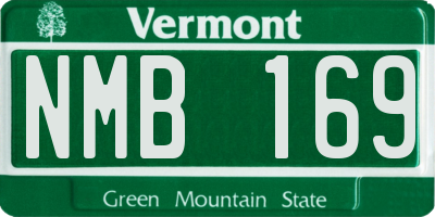 VT license plate NMB169