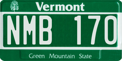 VT license plate NMB170