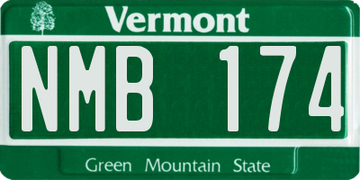VT license plate NMB174