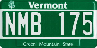 VT license plate NMB175