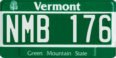 VT license plate NMB176