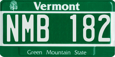 VT license plate NMB182