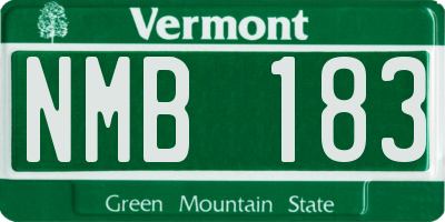 VT license plate NMB183