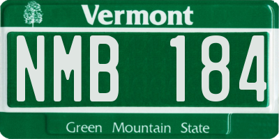 VT license plate NMB184