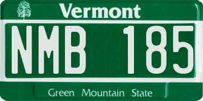 VT license plate NMB185