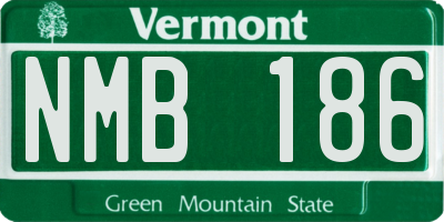 VT license plate NMB186