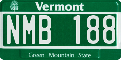 VT license plate NMB188